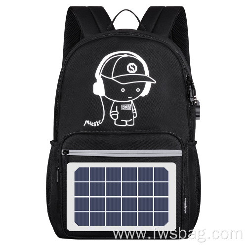 Solar Panel Cartoon Luminous School Backpack